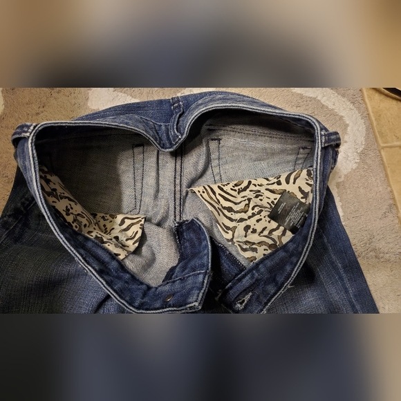 Express x2 Bejeweled Straight Leg Jeans Size 2 - Picture 3 of 7